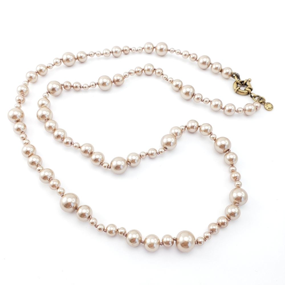 J. Crew Sweater Necklace Pearls Champagne
